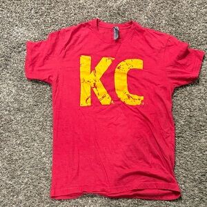 Next Level Apparel Red Tee with Yellow KC Graphic